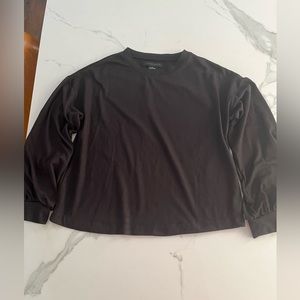 Sanctuary Women's Brushed Knit Top Size Small Black Long Sleeve Crew Neck Shirt